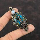 Chrysocolla Wire Wrapped Tree Of Life Pendant Copper Jewelry For Women 2.76