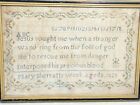 Antique Cross Stitch SAMPLER Girl Born 1817 English Mary Sherratts frame yr 1825