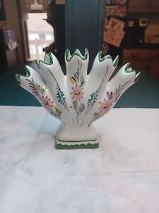 VINTAGE Jay Willfred Hand Painted Made in Portugal 6' Ceramic Five Finger Vase
