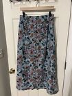 Vintage Pierre Cardin Womens Light Blue Floral Maxi Skirt - Large 100% Cotton
