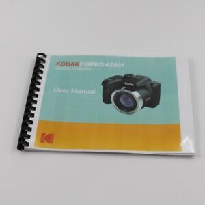 Kodak PixPro AZ401 Camera 105 Pages full color Owners Manual With Clear Covers