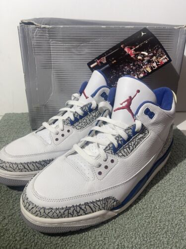 Air Jordan 3 Retro Size 13 True Blue 136064 141 With Box And Card