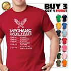 Funny Mechanic Hourly Rate Gift Shirt Labor Rates T-Shirt