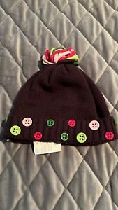 NWT Gymboree Pups & Kisses 4T/5T Plum Button Toddler Girl Hat New Fall Cute