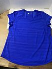 Xerson Slim fit Royal Blue Cap Sleeve Athletic Stretch Shirt Size PM Curved Hem
