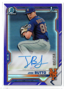 New Listing2021 1st Bowman Chrome PURPLE RC AUTO Jose Butto #CPA-JBU! Mets! Autograph /250