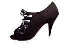 CHRISTIAN SIRIANO Women High Heel Black Pump Ghillie Lacing Size 8 (FITS Sz 7.5)