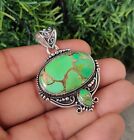 Green Copper Turquoise Gemstone 925 Sterling Silver Stylish Gift Pendent MO2083