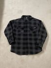 Dickies fleece button up flannel jacket mens large Grey Quilted Lining