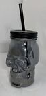 Skull Sipping Cup Black NEW Glass