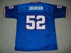 PEPPER JOHNSON Unsigned Custom Blue New York Sewn New Football Jersey Size S-3XL