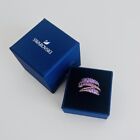 New in Box SWAROVSKI Rose Gold Purple Crystals Twist Wrap Cocktail Ring Size 52