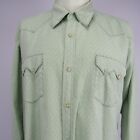 Scully Western  Pearl Snaps Shirt Men's Size XL Mint Green Textured Long Sleeve