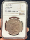 1921 Peace $1 Silver Dollar Coin ✨ NGC AU DETAILS Cleaned High Relief ✔ USA Coin