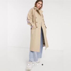 asos trench coat Women Color Block Nudeand Lilac✅ Free Shipping✅