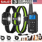 2600ft Dog Shock Collar W/Remote Waterproof Electric Pet Training Collar 2 Dogs