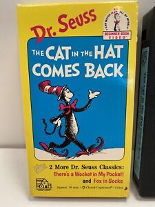 VHS Dr Seuss - The Cat In The Hat Comes Back Wocket Pocket Fox In Socks (1989)