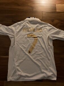 Real Madrid 2011-12 #7 Ronaldo White long sleeve jersey
