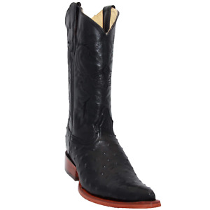 Mens Leather Ostrich Snip Toe Western Cowboy Boots
