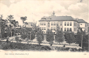 1907 Hamilton School - High School Weehawken NJ post card