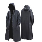 Unisex Long Raincoat Waterproof Rain Coat Hooded Trench Jacket Outdoor Hiking