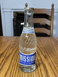 VINTAGE FULL 7oz MISSION BEVERAGES California CREME SODA ACL  BOTTLE DONORA PA