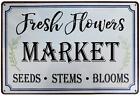 New ListingFarmers Fresh Flowers Market Retro Vintage Metal Sign Country Home Wall Farmh...
