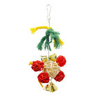 New ListingNatural Bird Chewing Balls Bell Toy With Metal Hook Bird Cage Decoration Toy