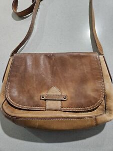 Frye Leather Brown/ Tan Crossbody Bag