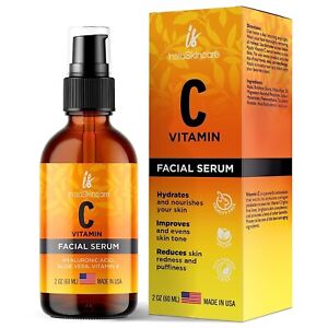 Vitamin C Serum for Face with Hyaluronic Acid Vitamin E Best Skin Anti-Aging 2oz