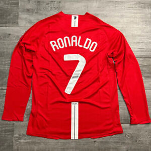 Retro Ronaldo 2008 UCL Final Manchester United Long Sleeve Jersey M