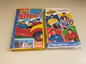 (Lot of 2) The Wiggles VHS Tapes Wiggle Time & TootToot 31 Total Songs Hard Case