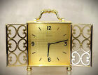 Elegant '60s Bucherer Imhof Swiss Gilt-Brass Mantel Shelf Clock 8-day, 15-jewel