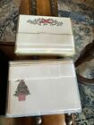 Box Crane & Co 1 Christmas HOLLY EMBOSSED blank cards 2.5