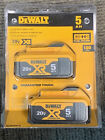 2 Brand New Dewalt 20 Volt 20v Max XR Li-Ion 5.0 AH Batteries DCB205 New Date