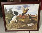 Hunting Dog Pheasant Hunt Scene Landscape Framed 16x20 Canvas Print