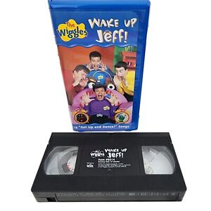 The Wiggles Wake Up Jeff VHS, 2001, Blue Clam Shell 15 Songs Tested Works Well