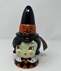 Johanna Parker Carnival Cottage Halloween Black Haired Witch Canister - NEW