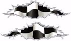 Checkered flag ripped motorcycle go kart race car truck semi vinyl graphic decal