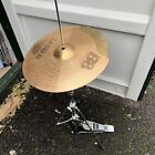 Free P&P. 16” Wrecked Hi Hat Cymbals With Stand. Industrial Effects. X Hats