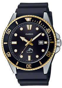 Casio Men's Black Strap Quartz Watch Gold/Blk MDV106G-1A or Silver/Blk MDV106-1A