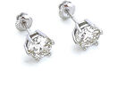 1 carat Diamond Stud Earrings 18k white Gold Diamond Earrings Studs 6.5mm