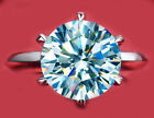 2.81Ct Vvs1^Blue White Round Solitaire Moissanite Diamond Engagement Silver Ring