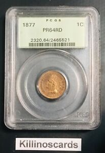 1877 Indian Head Cent PCGS PR64 RD. OGH