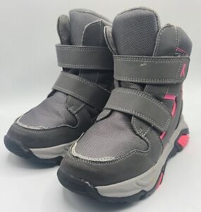 K KomForme Kids Snow Boots Girls Ankle Winter shoes, Warm Fur Lined SZ 12