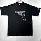 187 Inc Pistol T-Shirt Mens XLT XL Tall Black Made in USA One Eight Seven Ink