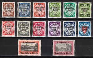Germany Danzig 1939 MNH Mi 716-729 Sc 241-254 Surcharged in Black set ** LUXE