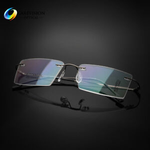 Men's Rimless β Titanium Ultra Light  Eyeglasses Frames Optical Eyewear RX Able