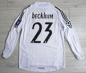 Beckham #23 Retro Jersey Real Madrid Champions League 2005/06 Long Sleeve Size M
