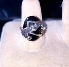 925 Sterling Silver Artisan Frog Gemstone Ring (Size 9.5)!